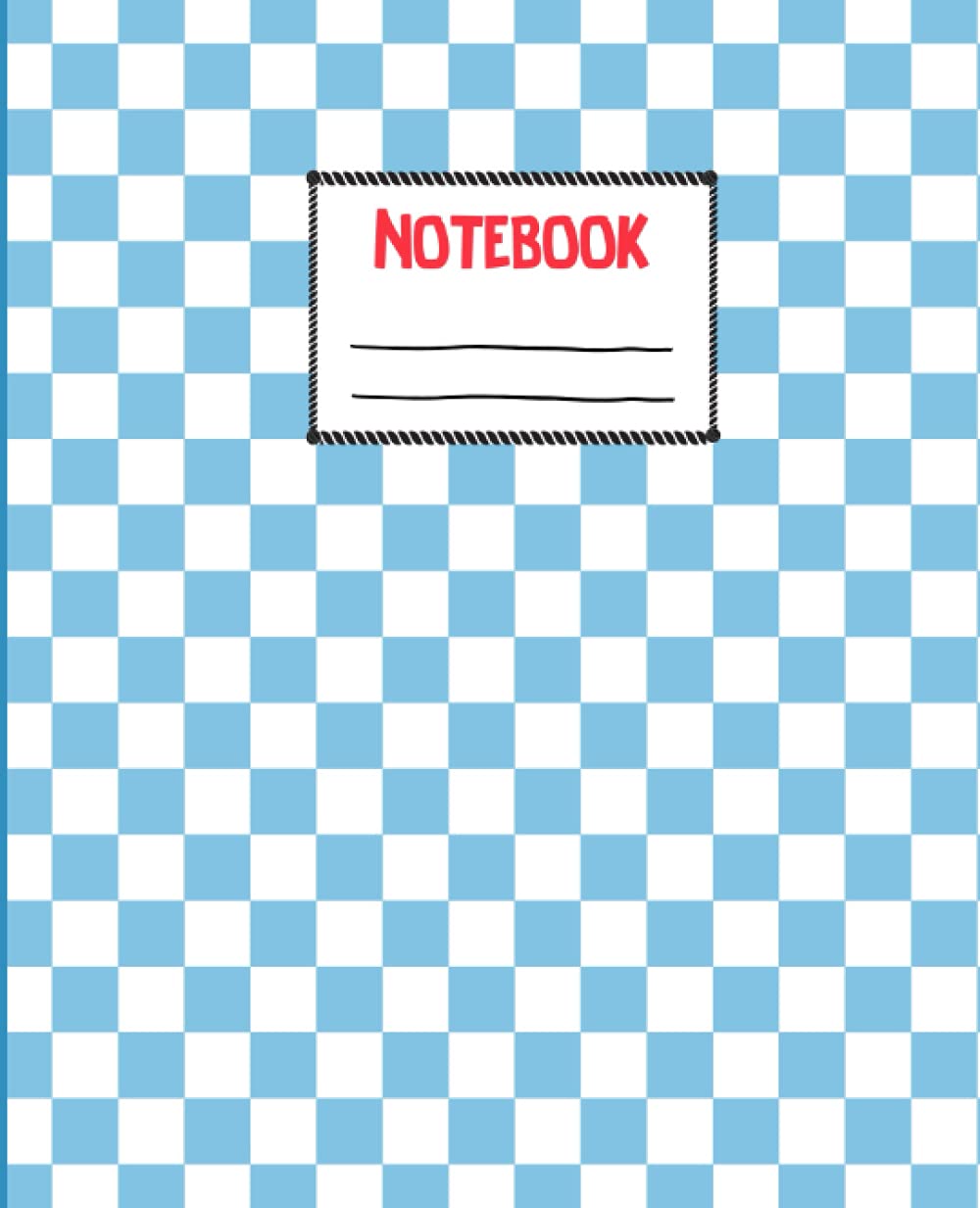 Baby Blue Checkerboard Notebook: College Ruled 7.5 x 9.25 - 200 pages