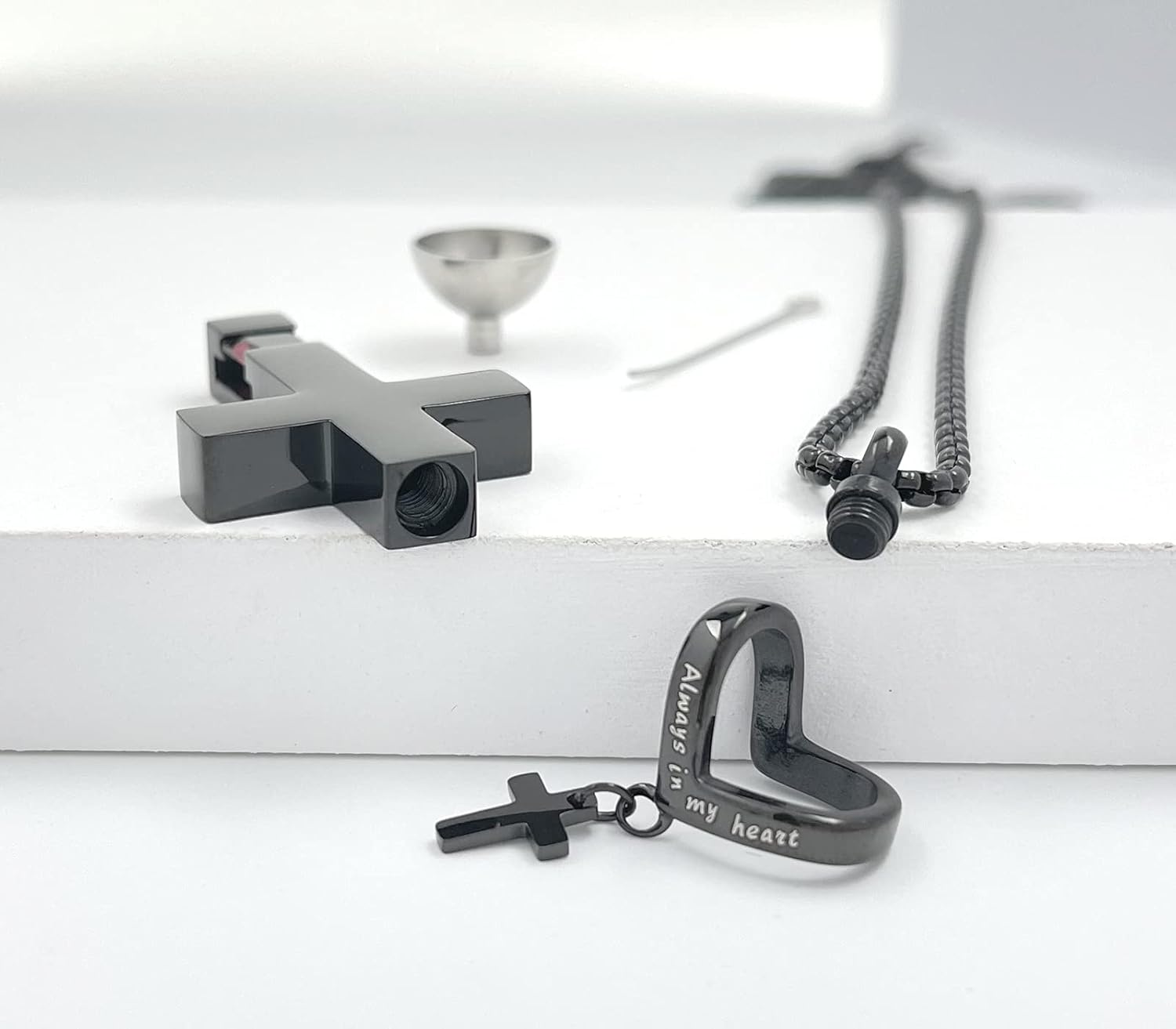 YOUFENG Birthstones Urn Necklaces for Ashes Cross Cremation Pendant Urns for Human Ashes Memorial Keepsake Locket Jewelry - Image 7