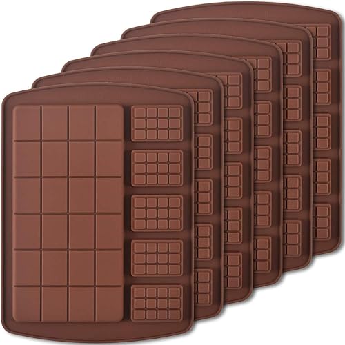 Newk Moldes de silicona para chocolate, moldes de silicona para dulces y barras energéticas, paquete de 6