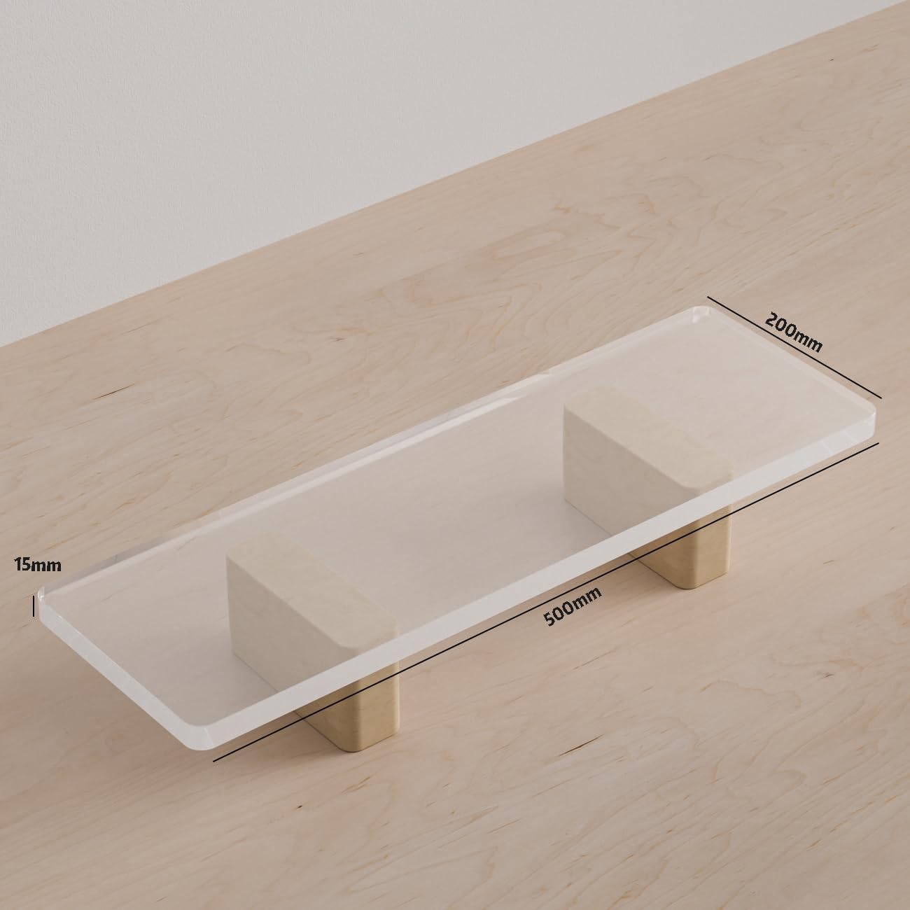 Acrylic Monitor Stand Riser, Premium Large Clear Monitor Riser 19.6 inch, Sturdy Wood Computer Stand Office Desk Accessories, Desk Organizer Riser for Laptop Printer Computer TV