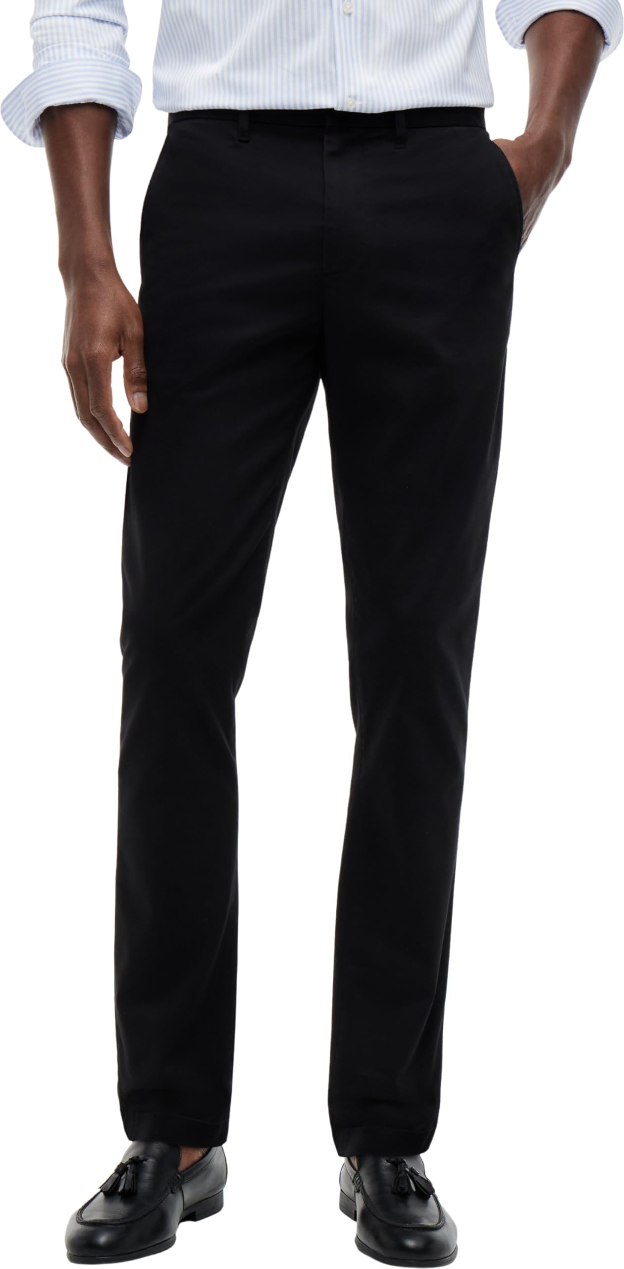 Tommy Hilfiger Men Bleeker Chino 1985 Pima Cotton Trousers, Black (Black), 28W / 36L