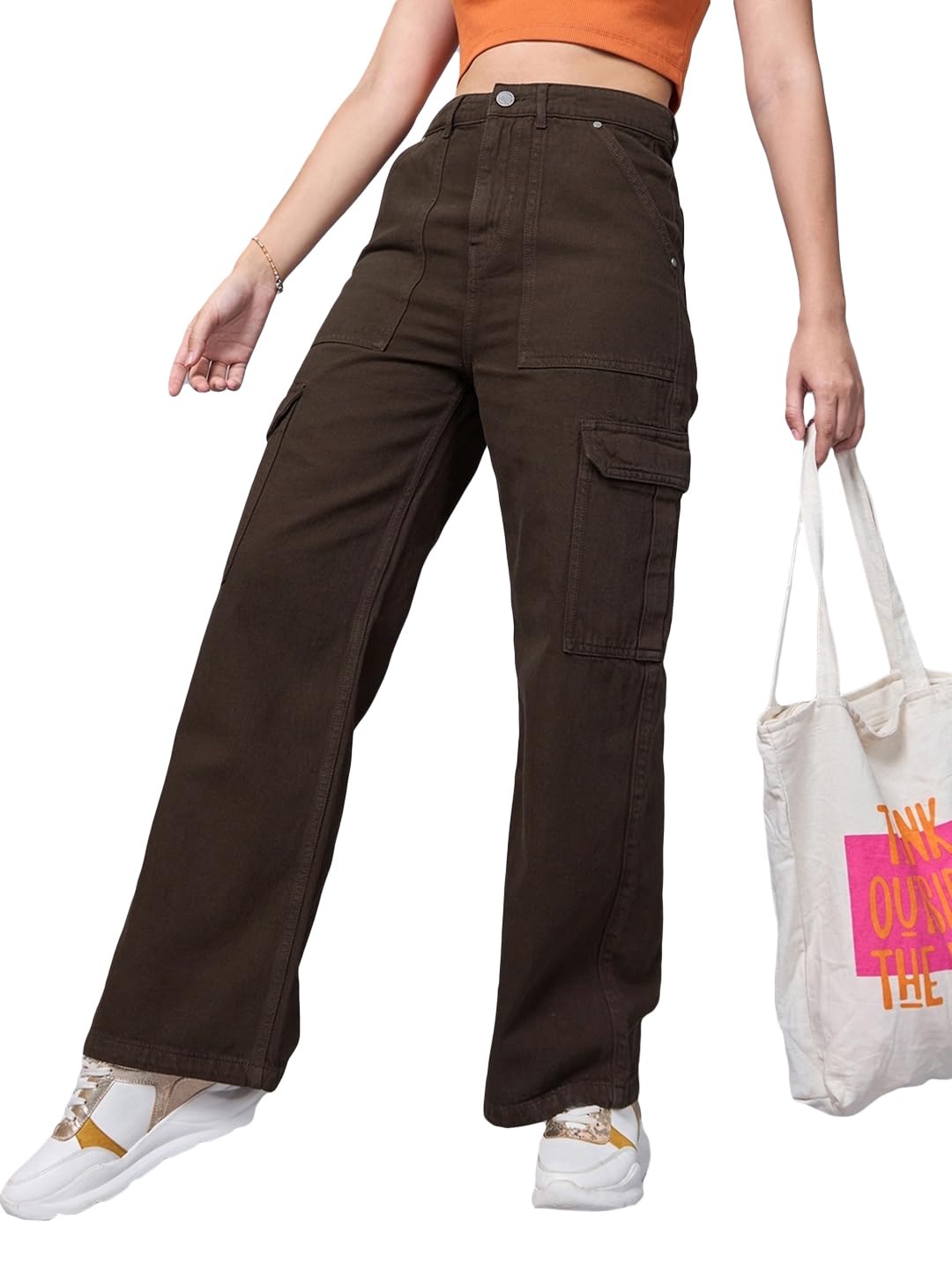 Bewakoof Jeans de corte recto 100 % algodón para mujer, pantalones para mujer, pantalones de mezclilla clásicos, uso diario, ropa de calle, ligeros y flexibles, pantalones rectos para mujer