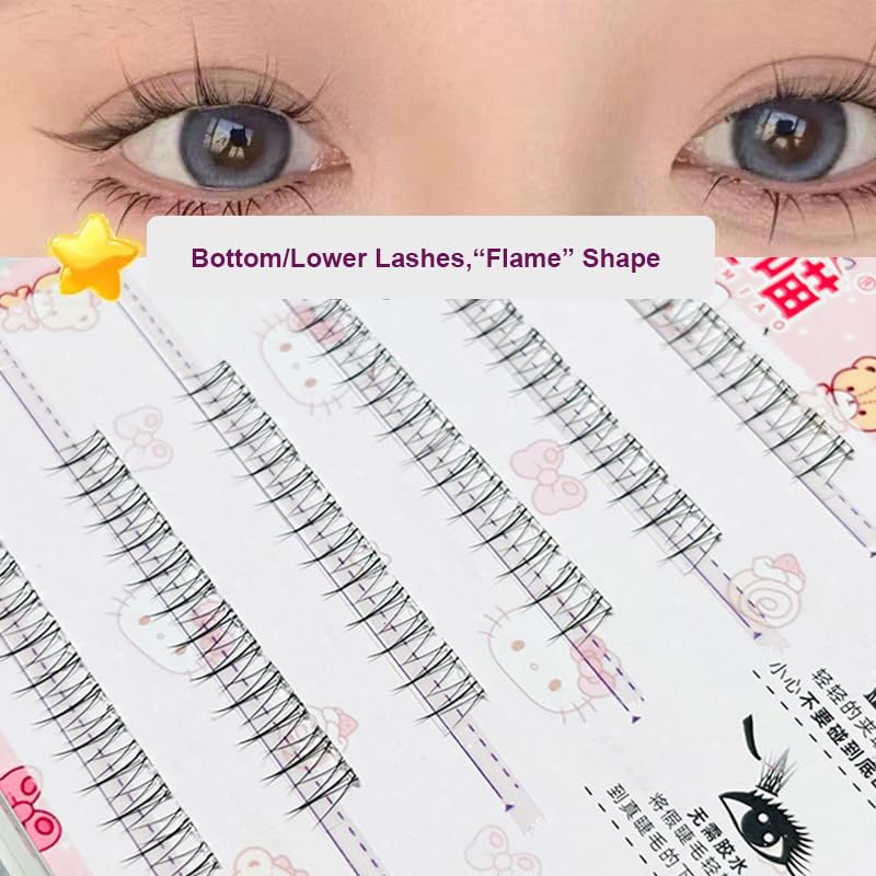 LASGOOS Bottom Eyelashes - Natural Pre-Glued Lash Extensions