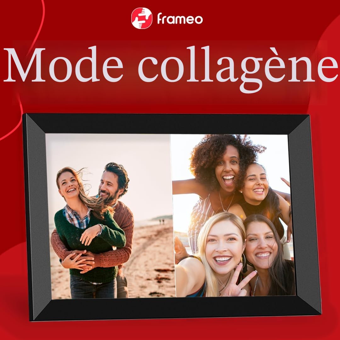 Frameo Cadre Photo numérique Wi-FI 32 Go Cadre Photo numérique 10,1" 1280 x 800 IPS Écran Tactile LCD Smart Cloud avec Rotation Automatique Moments Partager immédiatement Via l'application Frameo