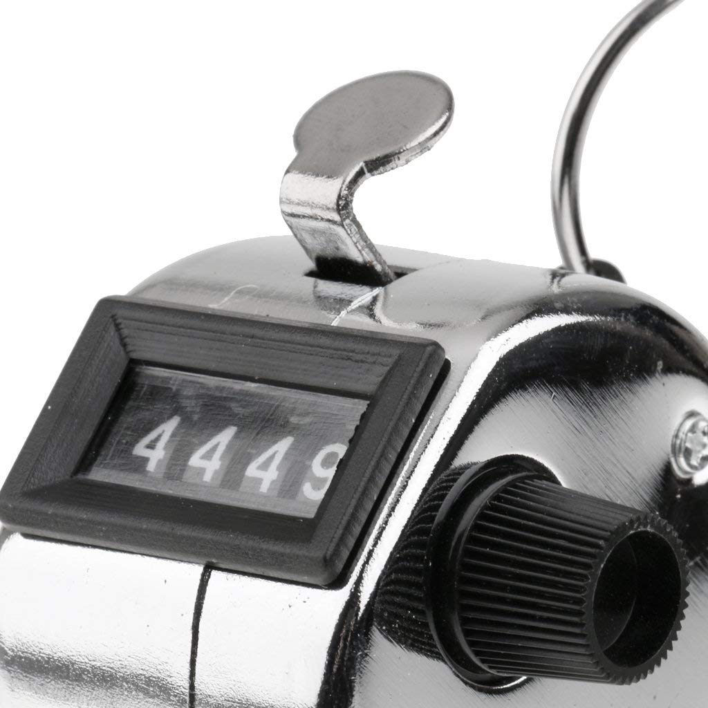 Sadvidhya Hand Tally Counter, Digit Number Lap Counter Manual Mechanical Clicker with Finger Ring - Silver (Steel) (2) (B09GLQ6YN8) Amazon Price History, Amazon Price Tracker