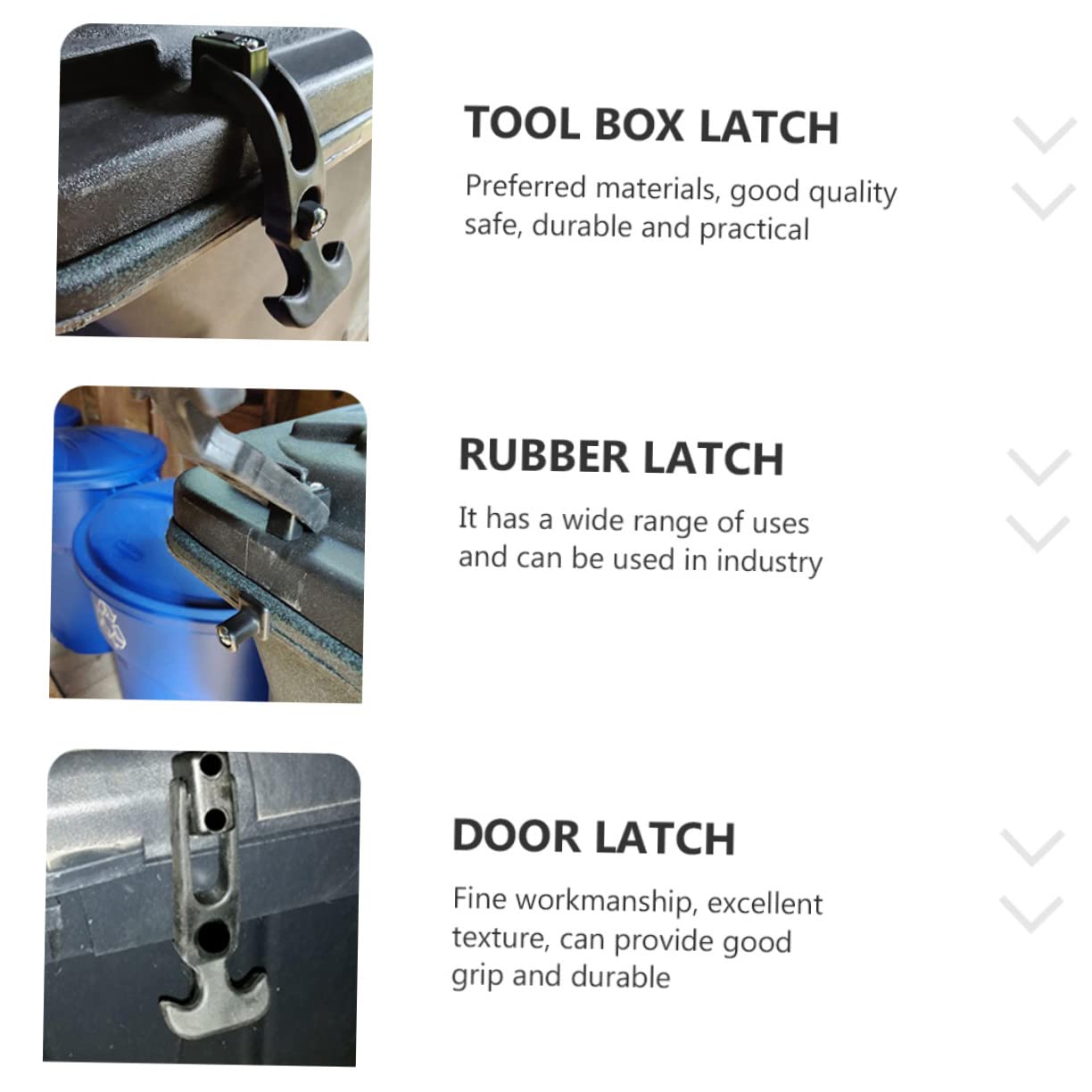 2 Sets Flexible Rubber Iron T-Handle Hasp Draw Latch