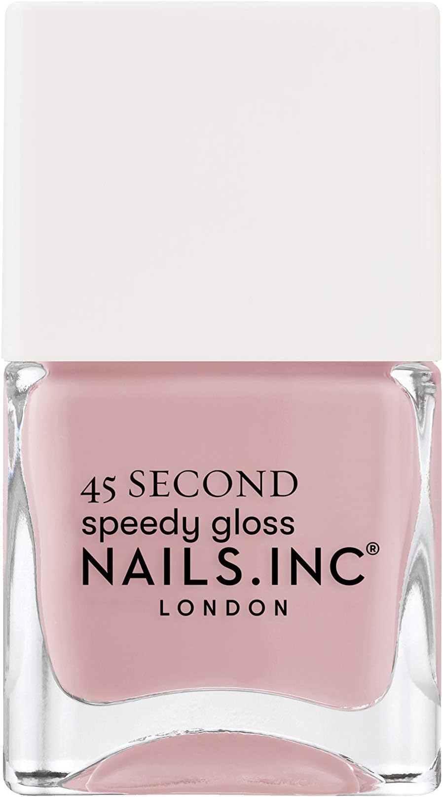 Nails Inc 45 Second Speedy Gloss, Kings Cross Keeps Cool, Mauve, No Chip, Long Lasting, Quick Dry, Air Dry, Professional Manicures & Pedicures, Fingernails & Toenails, Vegan Nail Polish, 14 ML