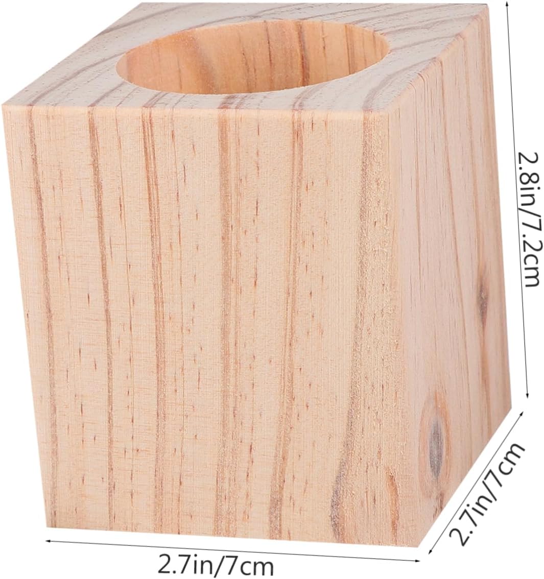 PRETYZOOM Solid Wood Round Furniture Risers 5cm Height Lift Heavy Duty Table Leg Elevators Non-Slip Mats for Sofa Desk and Chair