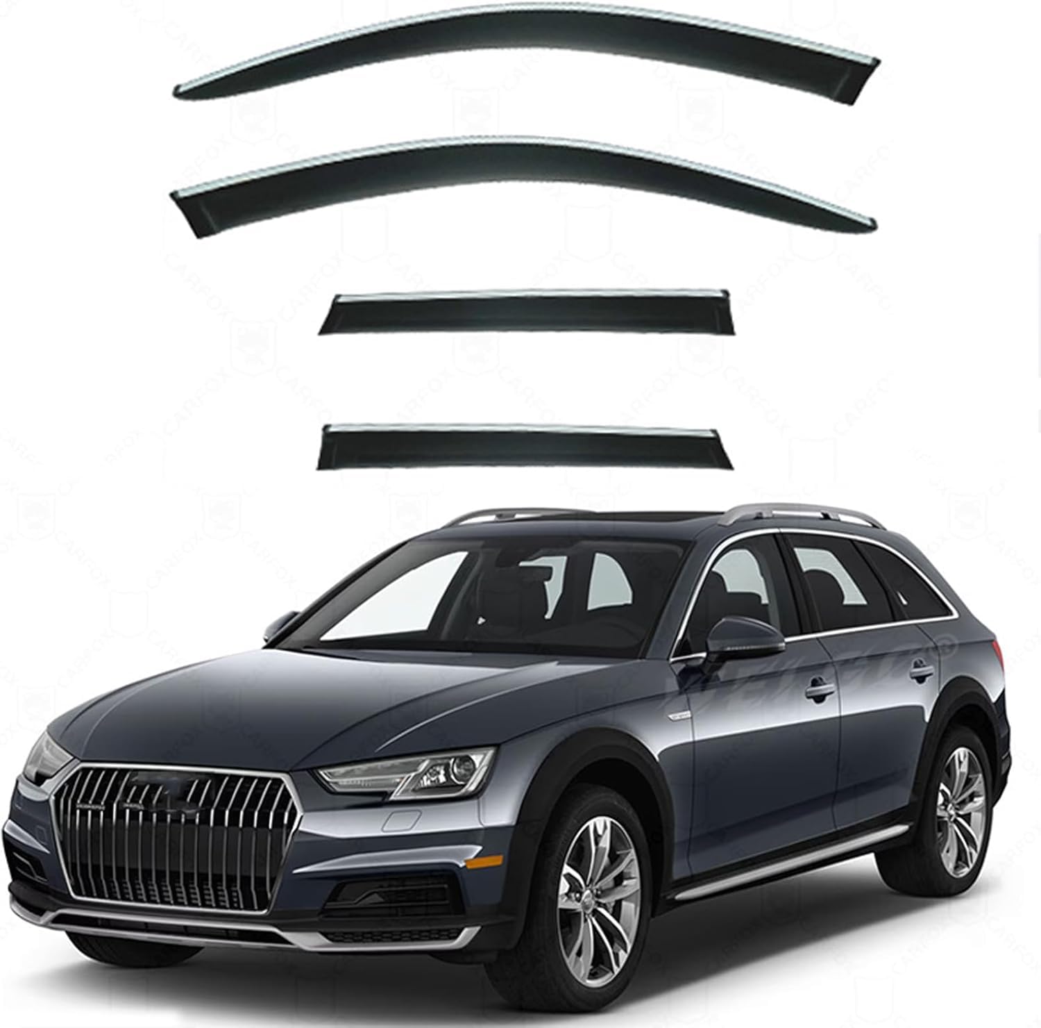 FengXH Window Deflectors for Audi a4 Wagon MK5-B9 2016-2025+ - 4pc Smoke Tint, Waterproof, Noise Reducing.
