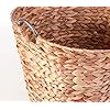 Vintiquewise Large Round Wicker Laundry Hamper Basket, Water Hyacinth Woven, Tall Hamper with Metal Handles, Extra Large Rattan Laundry Basket
