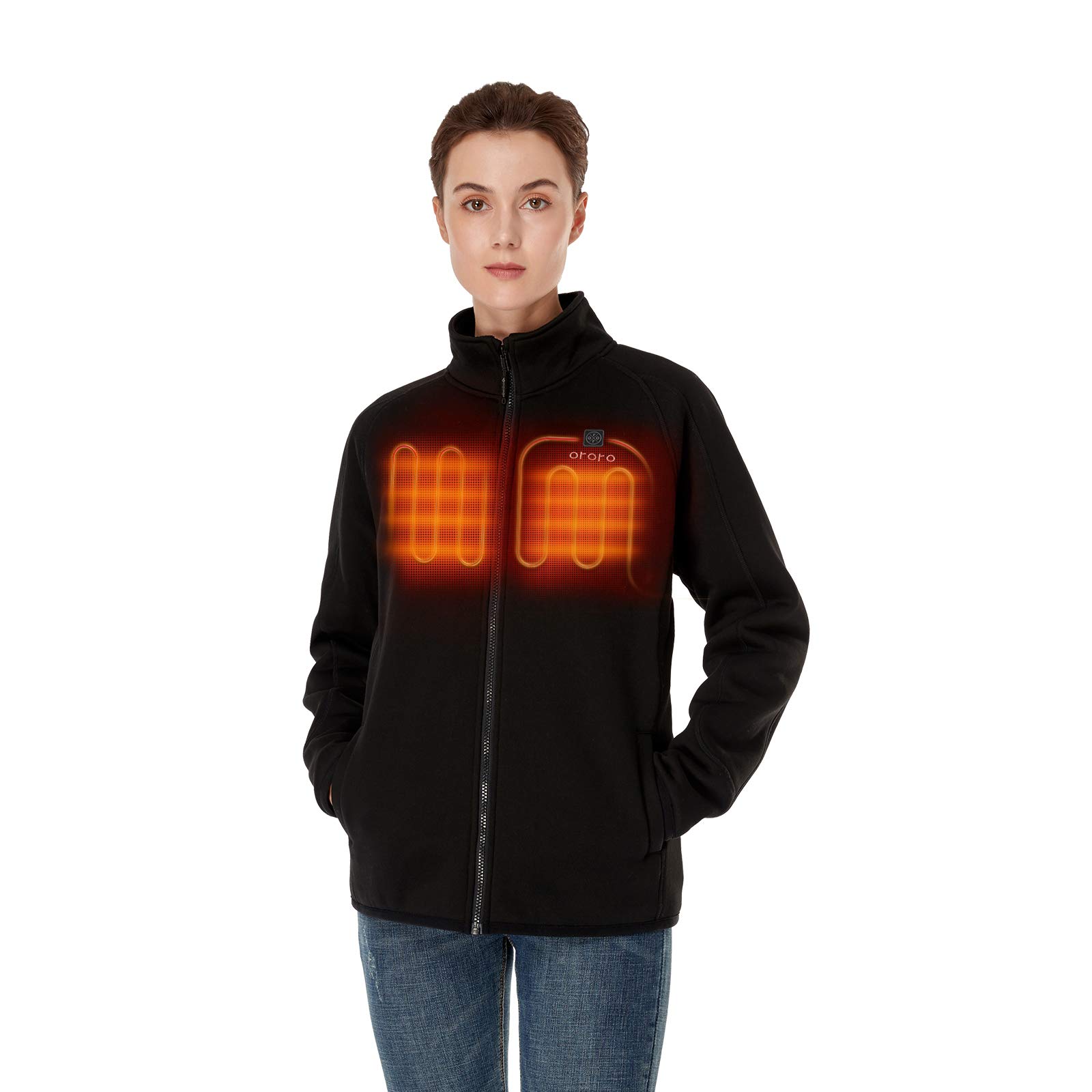 OROROWomen’s Heated Fleece Jacket with Battery, Fleece Heating Jacket (Charger Not Included)