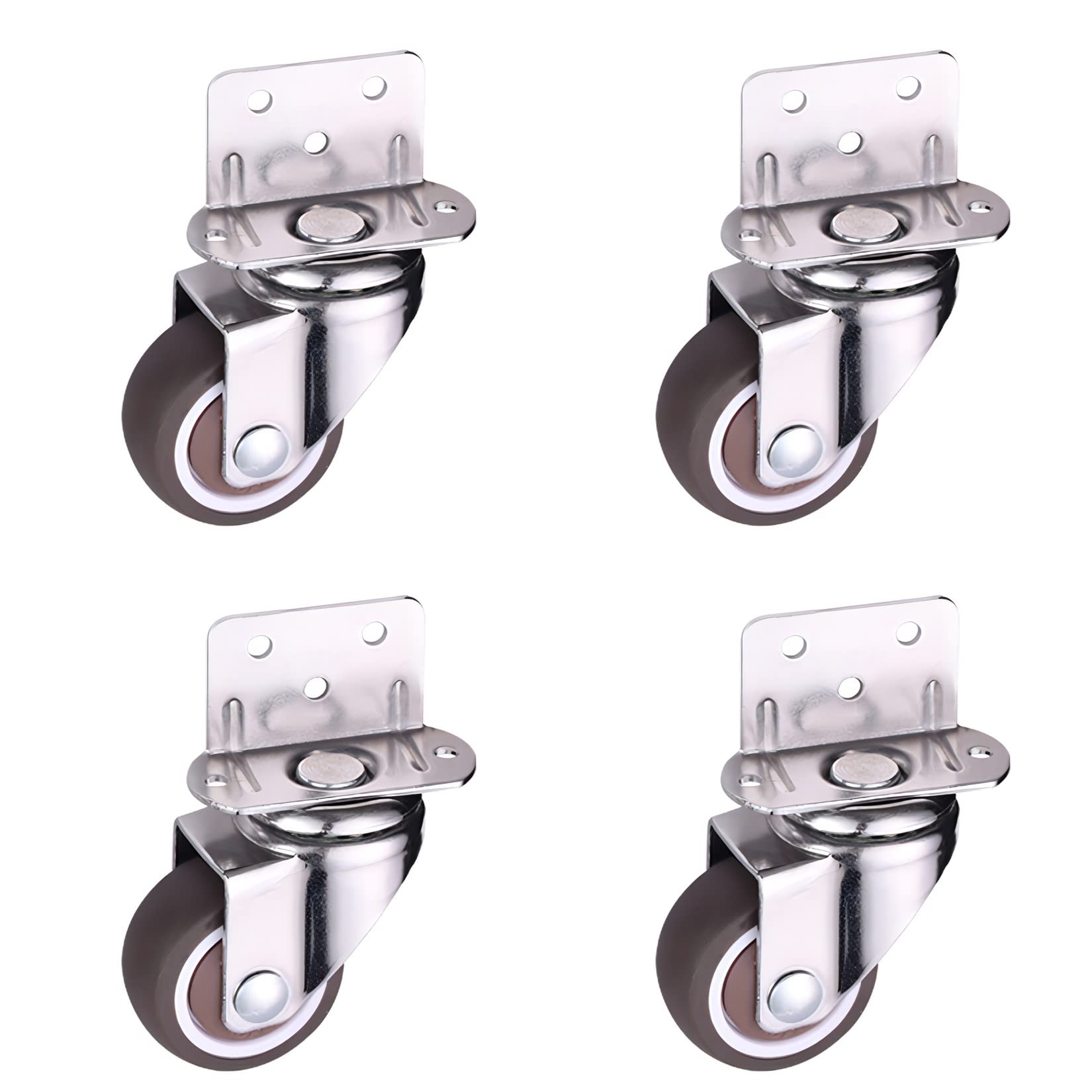 GYRAZXS Heavy Duty Swivel Caster Wheels Set of 4 1" 2" Rubber TPE with Silent Cushioning and Brakes Ideal for Furniture Cart and Equipment Mobility.