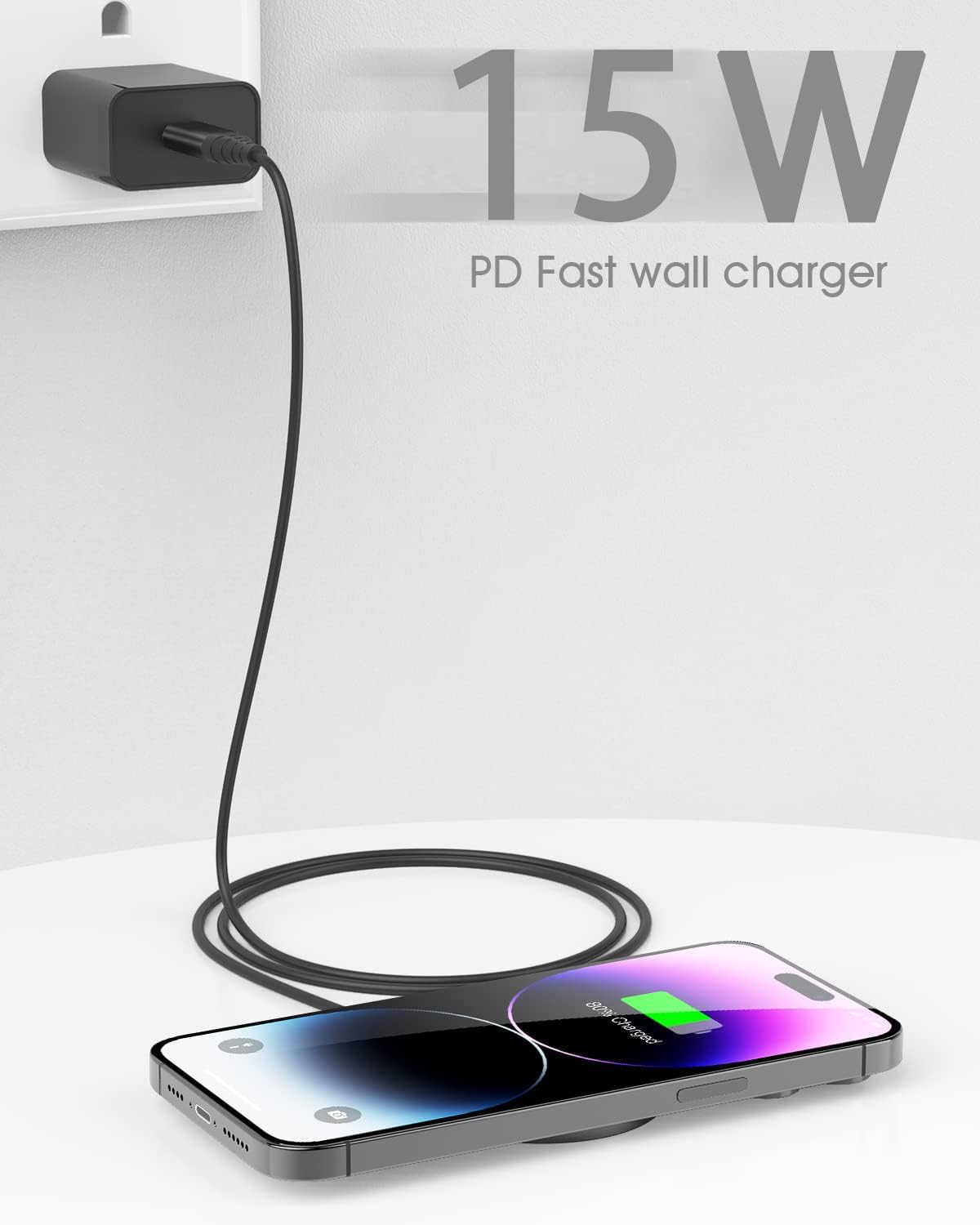 Caricatore Wireless Magnetico, 15W Caricabatterie MogSafe Caricatore Senza Fili Portatile Rapida magnetico Caricabatterie compatibile con iPhone 17 16 15 14 13 12 serie,AirPods Pro 2/3,ecc ([Nero-CX])