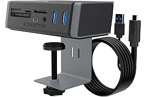 Premium USB 3.2 Gen 2 Clamp Hub 7-in-1 Adapter with Card Reader