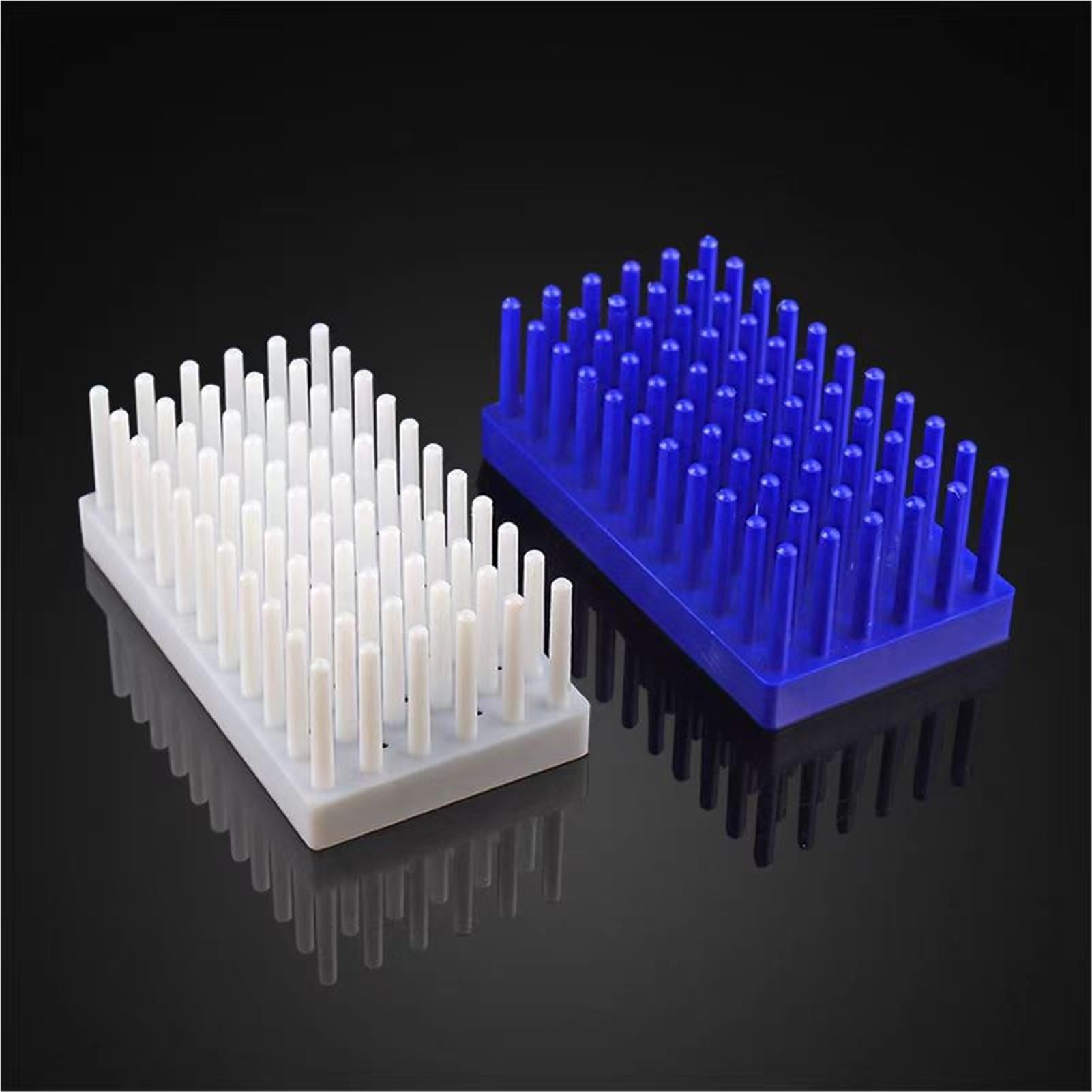 2 x Lab 66/102 Spalten Kunststoff-Säule Typ Verdickung Reagenzglasgestell kann umgekehrt werden (66 Spalten blau)