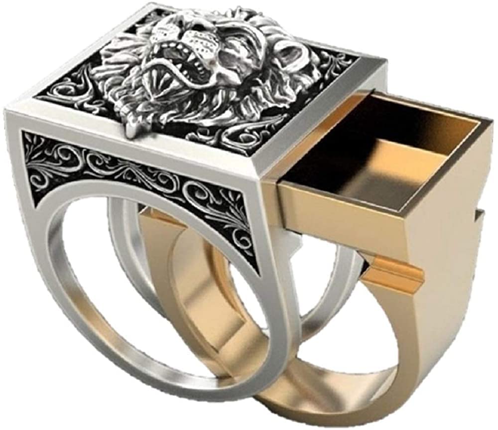 Amazon.co.jp: ライオン 盗賊 リング 24号 お宝 隠し スペースリング