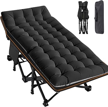 MOPHOTO Oversized Folding Camping Cot for Adults, 78" x 32" XXL Heavy Duty Sleeping Cots for Adults Portable Sleeping Bed Outdoor Camp Cot with Mattress for Home Camp Office Nap