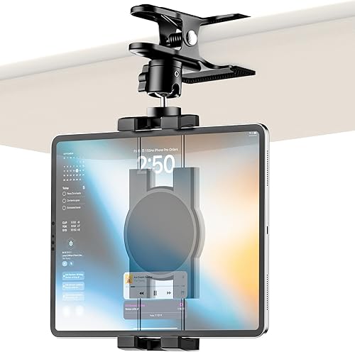 Miniatura 1 de Soporte para tableta de automóvil para teléfono y iPad de 4.7 a 13 pulgadas, soporte de metal giratorio de 360 para tableta de automóvil, compatible