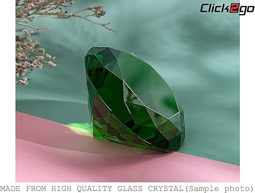 Miniatura 5 de Pisapapeles de cristal verde oscuro con forma de diamante de 3 pulgadas3.150 in  Decoración de oficina en casa y regalo del día de San Valentín,