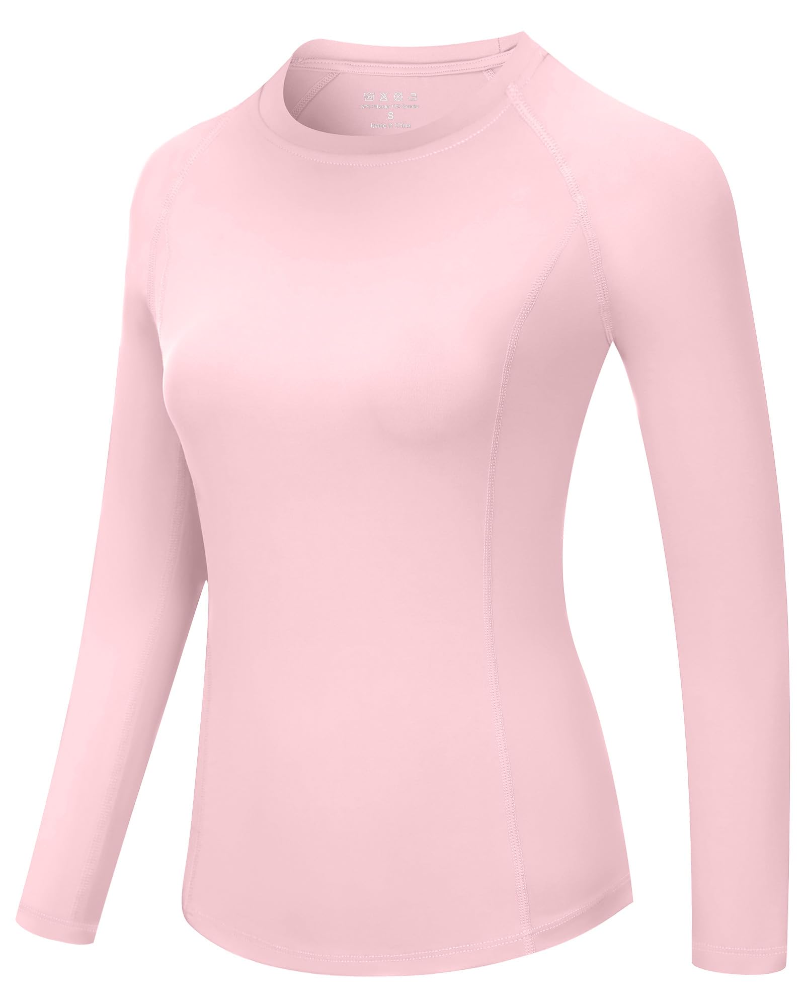 Runhit Compression Shirt Women Long Sleeve, UPF 50+ Crew Neck Workout Base Layer, Quick Dry Athletic Underscrub Tops