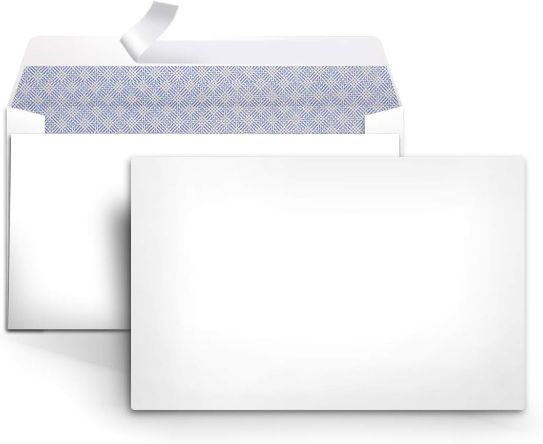 Amazon Basics #6 3/4 Security-Tinted Self-Seal Envelopes for Invoices and Documents, White, 300-Pack