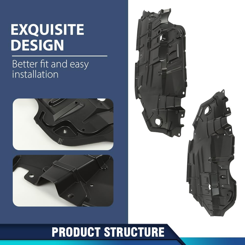 PIT66 Front Engine Splash Shield Compatible with Toyota Camry 2012 2013 2014 Under Lower Engine Splash Guard Pair Set Driver and Passenger Side 5144206140, 5144106150, TO1228178, TO1228177