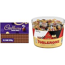 Cadbury Dairy Milk Chocolate Gift Bar 850 g + Toblerone Tub 904 g