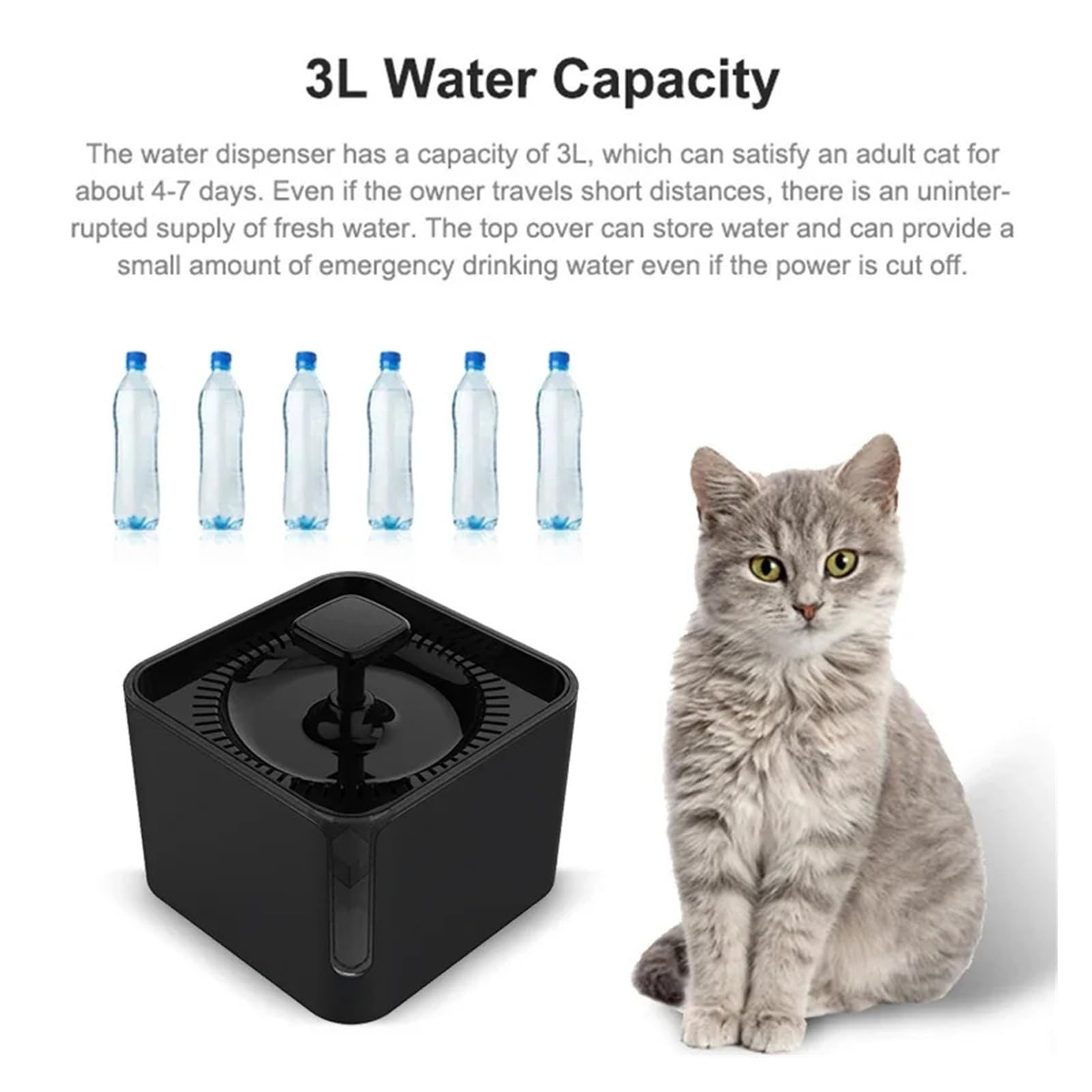 cat Water Feeder, 3L ABS Ultra-Quiet Pump Automatic Cat Fountain Pet Water Dispenser Feeder,pet Supplies - image 6