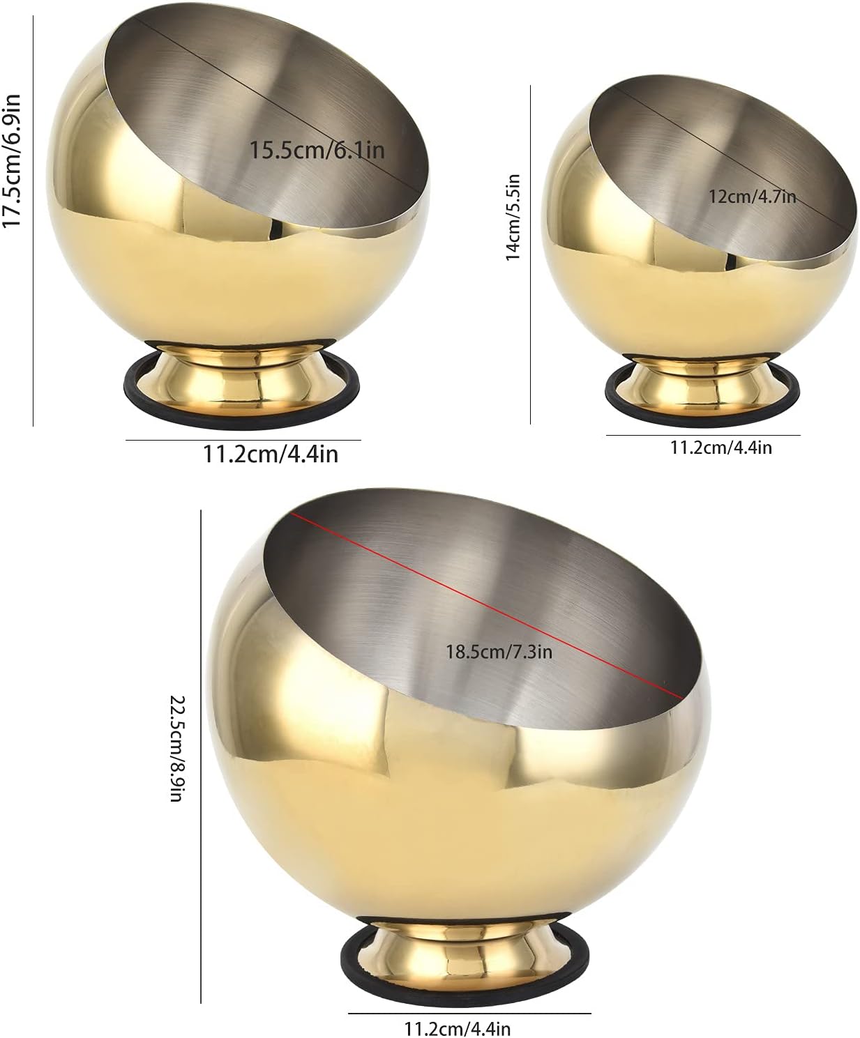 Stainless Steel Bowl, Stainless Steel Mixing Bowls with Base Seasoning Bowl Hot Pot Restaurant Seasoning Bowl Spicy Hot Sauce Pot(L)