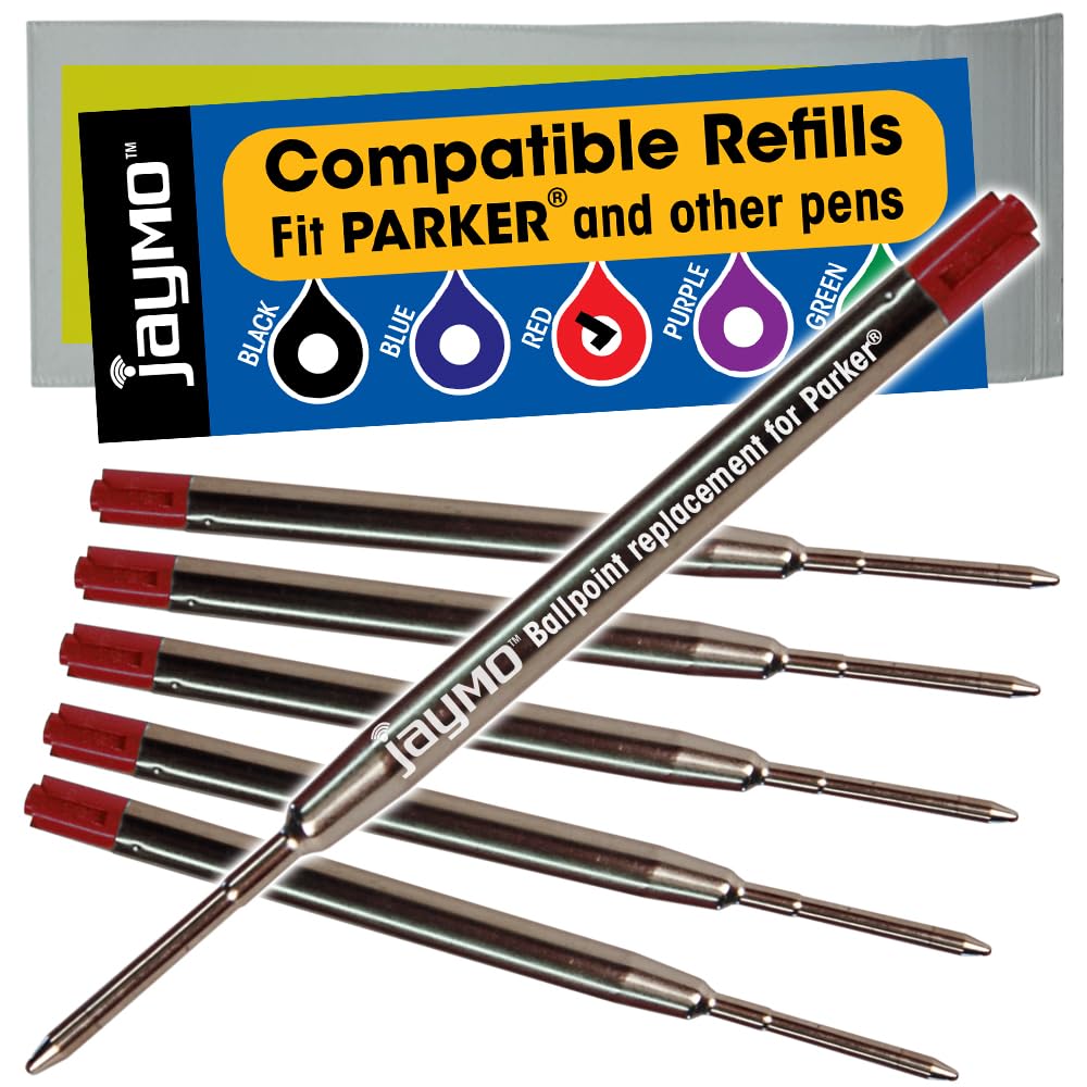 Jaymo 1950370 - Ricambio per Parker 98 mm di lunghezza, confezione da 6, colore: Rosso