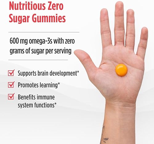Miniatura 6 de Nordic Naturals Zero Sugar - Gomitas masticables de DHA para niños, Tropical Punch, 45 gomitas masticables para niños, 600 mg de omega-3 totales,