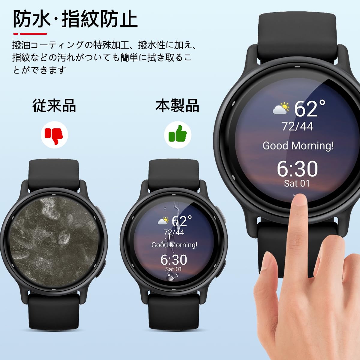 Amazon | 対応 GARMIN vivoactive5 フィルム 画面保護フィルム 【3枚 