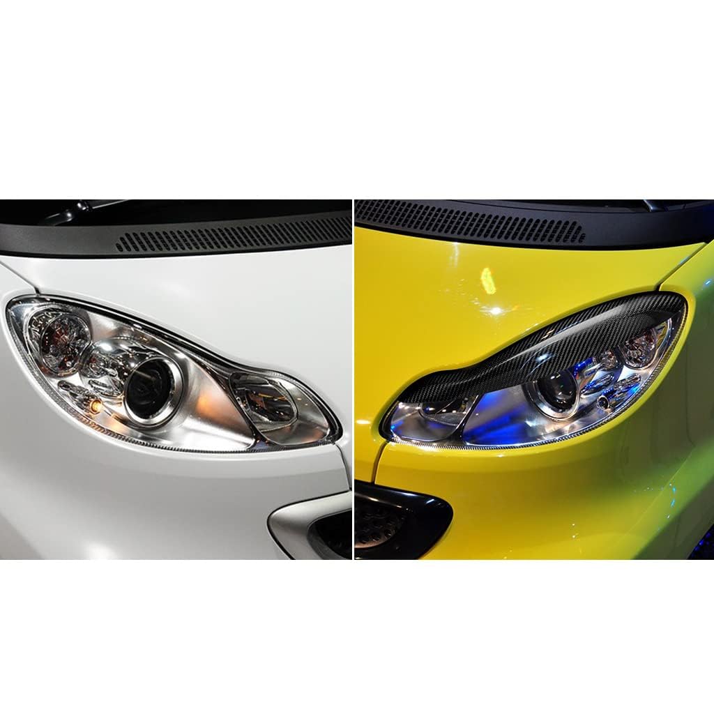 Kohlefaser, 2 Stück Auto Scheinwerfer Augenbraue, Augenlid Scheinwerfer, Dekorationsaufkleber, Zubehör für Außenmodifikationen, Für Smart 451 Fortwo 2009-2014