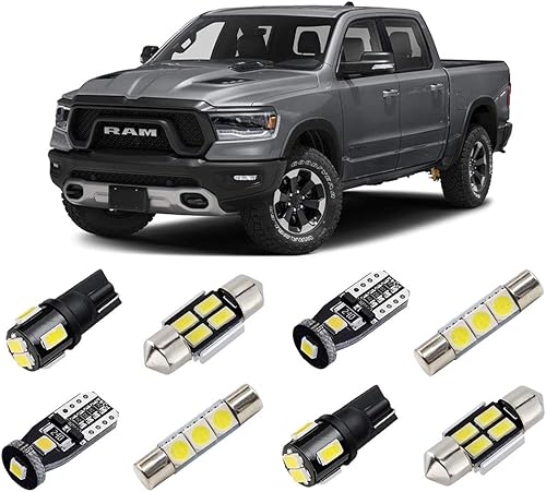 Miniatura 6 de BRISHINE Kit de luces LED interiores azules para Dodge Ram 1500 2500 3500 2019 2020 2021 2019 2020 2021, paquete de bombillas LED superbrillantes