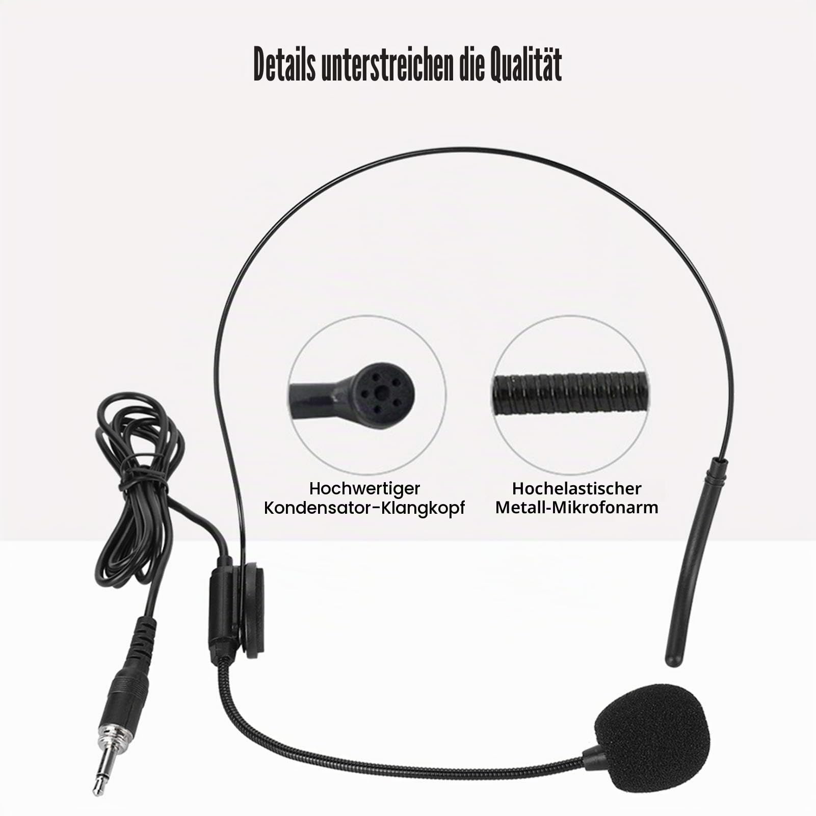 Wireless UHF Headset Mikrofonsystem,1 für 2 Wireless UHF Head Mounted Mikrofon Set mit 1 Empfänger,2 Sendern,2 Sprachverstärker Lautsprechermikrofon,für Meetings,Konferenzen,Bühnen,Familienfeiern