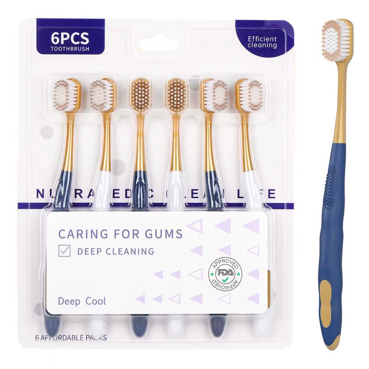 Soft Toothbrushes for Adults Medium Manual Wider Head Tooth Brush Good Cleaning Effect for Sensitive Teeth Oral Gum