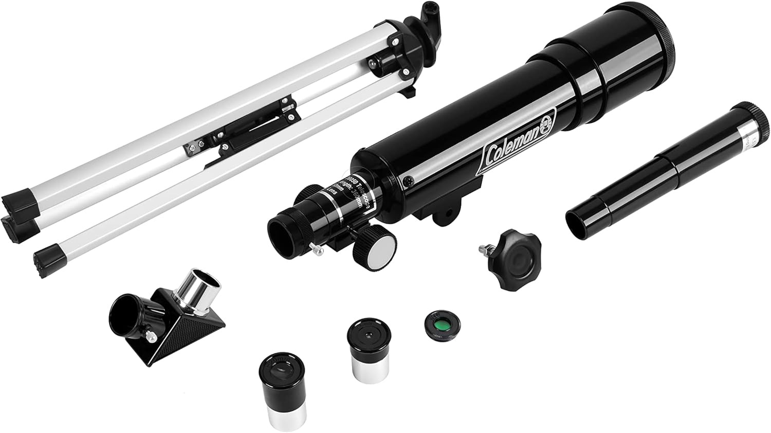 Coleman 360x50 Refractor Telescope Kit with Heavy-Duty Carrying Case, C36050 - Deep Space Black