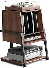FITUEYES Design Plattenspieler Tisch HiFi Rack Für Plattenspieler Schallplatten Kompaktanlage Plattenspieler Regal Modern Elegant Eiffel Series