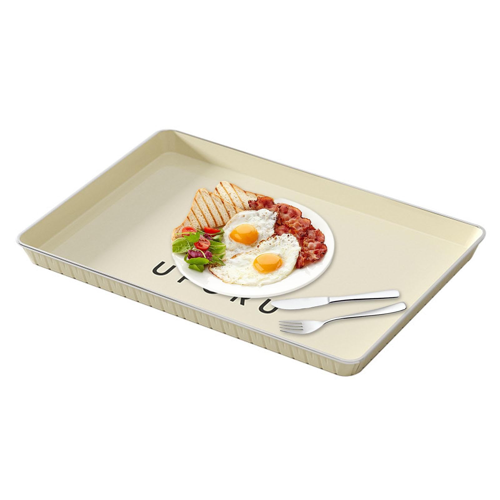 Amazon｜ドリンクサーブトレイ - 長方形のクリーミーな装飾的な