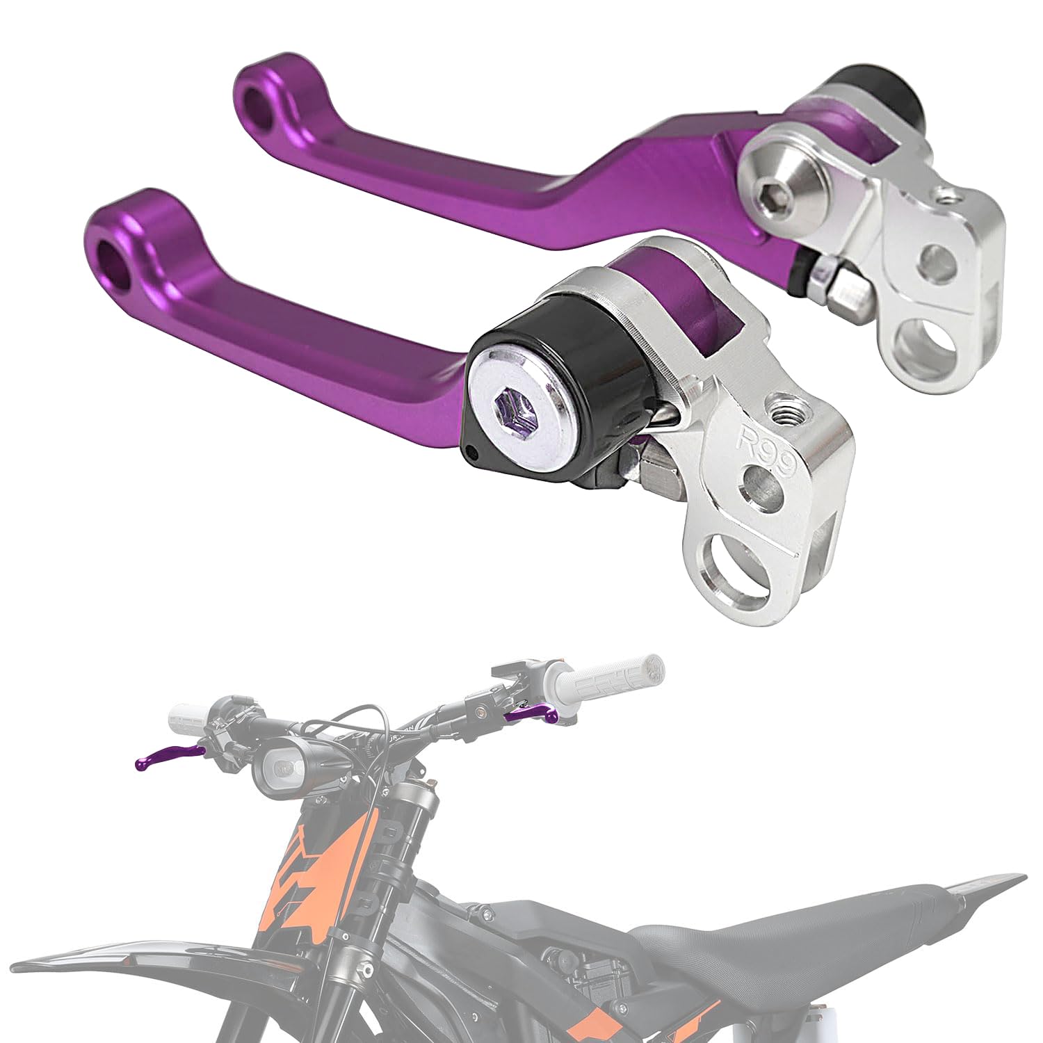 Motorcycle Brake Lever Foldable Lever Adjustable Bolt CNC for Surron Sur Ron LBX Electric Dirt Bike Purple