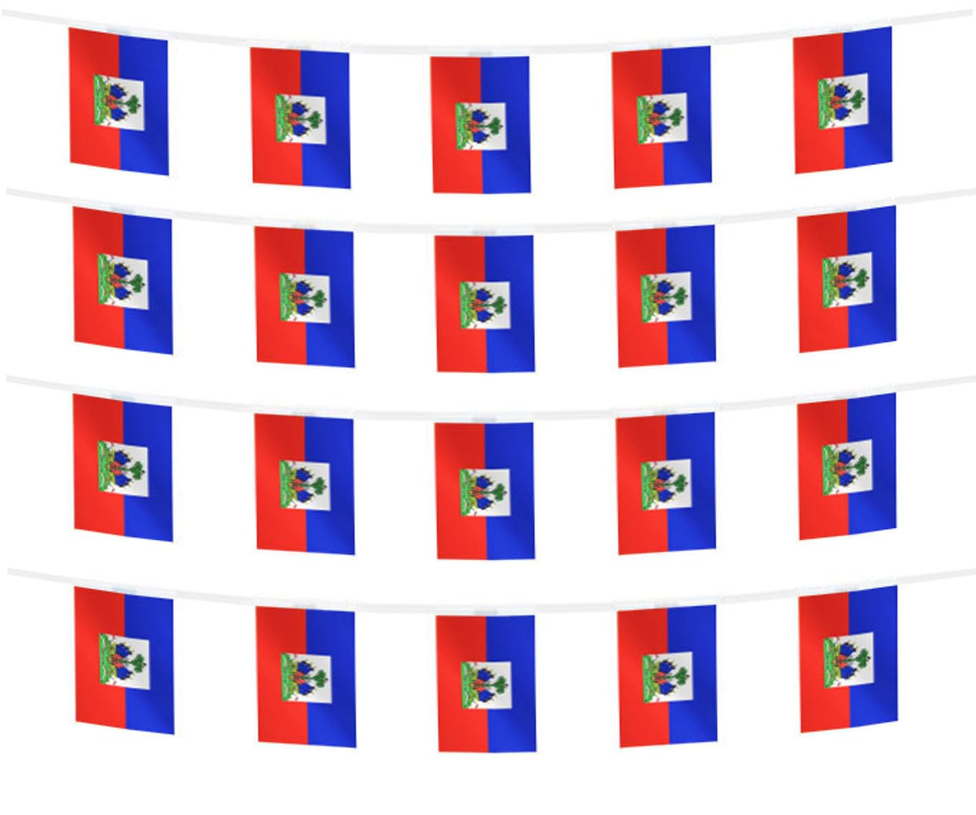 FFILL Haitian Banner Flag String,Haiti Mini Flag Small Banner, for Party, Shops and Bars Decorations, (Haiti)