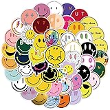 Aufkleber 53 Stück Schöne Smileys Sticker Set Wasserfeste Vinyl Farbenfroh Emoji Ermutigen Aufkleber Decals Stickerbomb für Laptops MacBook Handytaschen MotorräDer Skateboards Scrapbook Fahrräder usw
