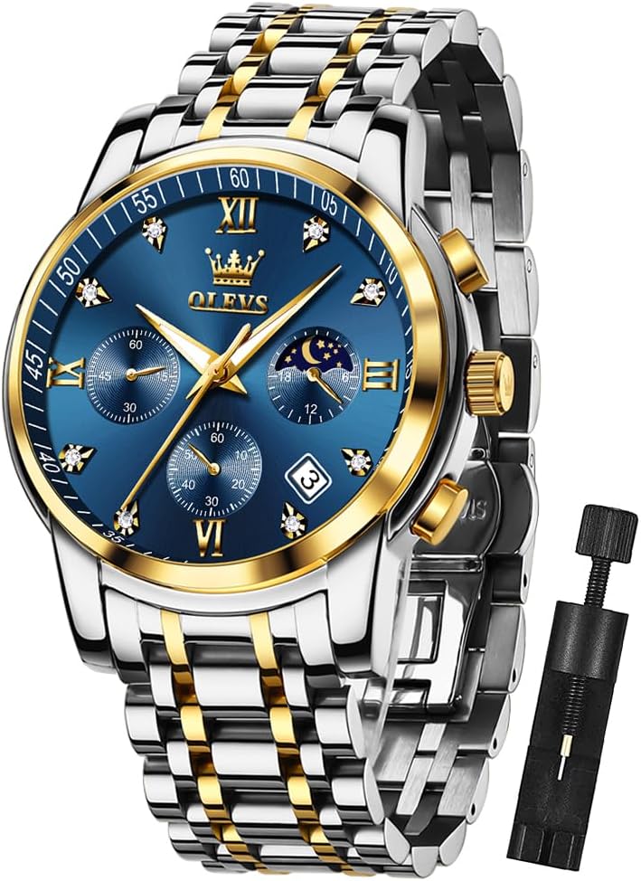 Ladies Luxury Gold Silver Stainless Steel Quartz Watch Waterproof Date