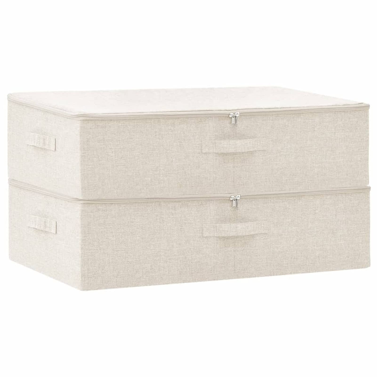 ZEYUAN Aufbewahrungsboxen 2 STK Spielzeugkiste, Aufbewahrungskiste, Kleideraufbewahrung, Kleideraufbewahrung & Organisation, Stoff 70x40x18 cm Creme