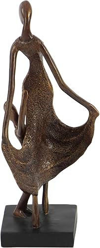 Miniatura 3 de Deco 79 Polystone - Estatua decorativa familiar para decoración del hogar, 13 x 5 x 5 pulgadas, bronce