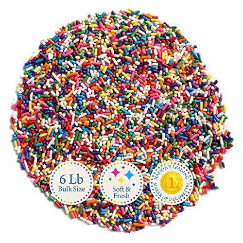 6 Lb Bulk Sprinkles, Colorful, Sweet & Convenient Carnival Blend Decorettes by KerrySelect