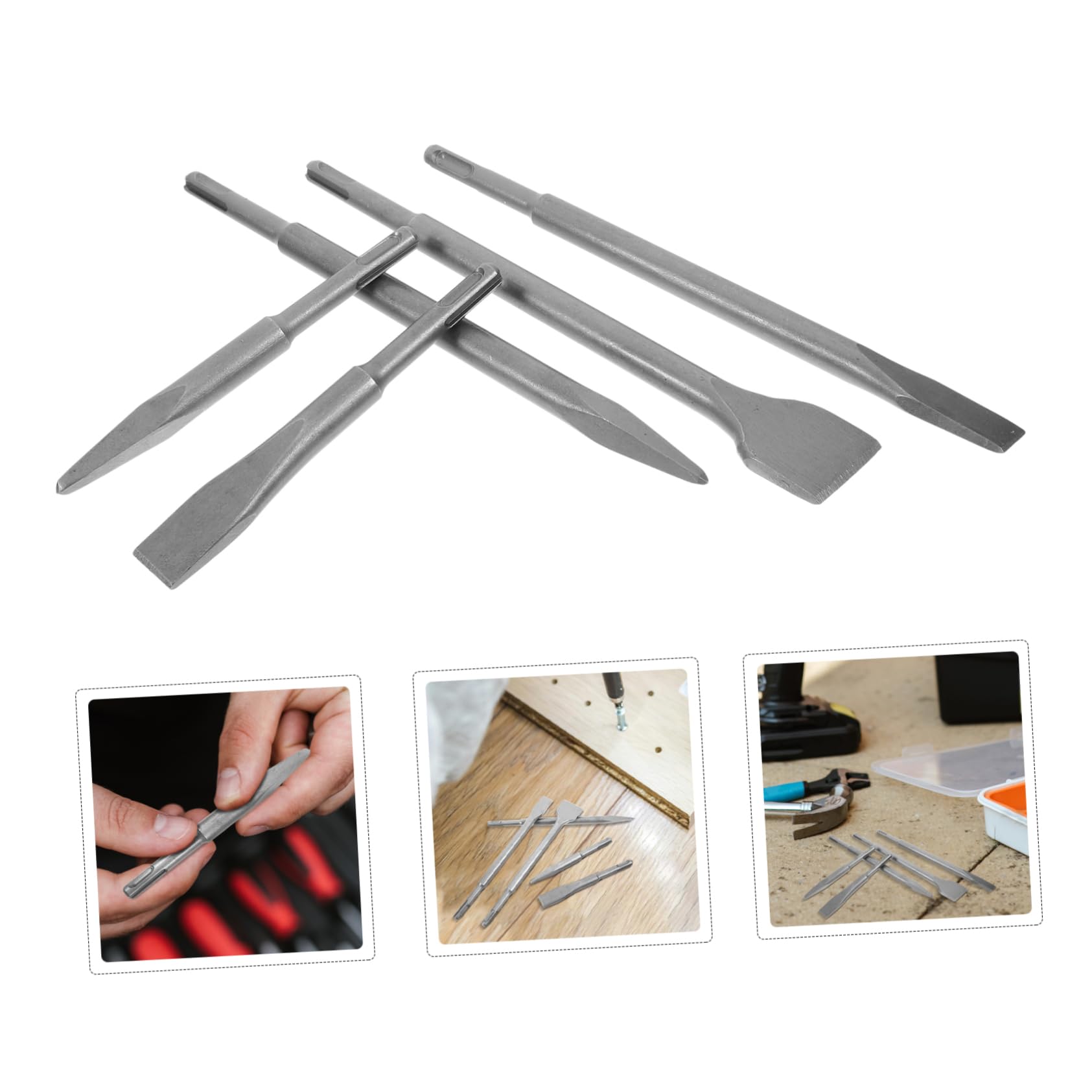 TOPBATHY Set di 5 Scalpelli per Calcestruzzo, Acciaio e Plastica, per Pareti in Cemento, Taglio Preciso, Operazione Stabile, Custodia per Vari Progetti