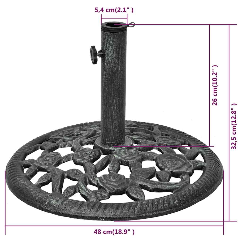 vidaXL Base per ombrelloni per esterni, giardino, patio, giardino, terrazza, balcone, ombrello, base, supporto per ombrellone, in ghisa, 12 kg, 48 cm