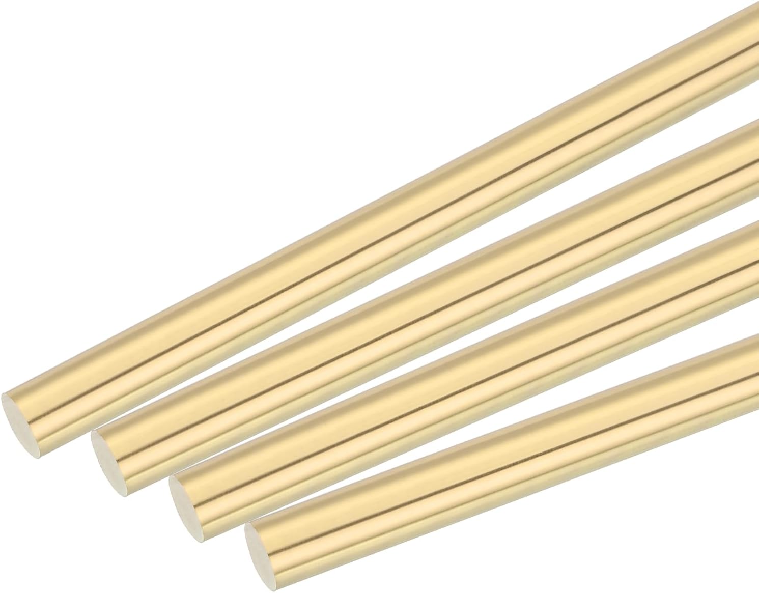 sourcing map Brass Rod,Brass Solid Round Rod 8mm/0.31inch Diameter 100mm Length Lathe Bar Stock for RC Model DIY Craft Pack of 4