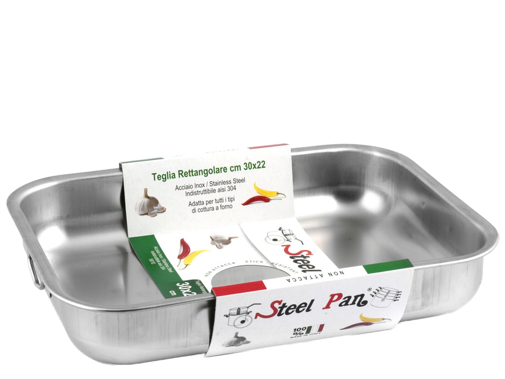 Steel Pan 10181 Rectangular Serving Dish – Dimensions: 30 x 22 cm